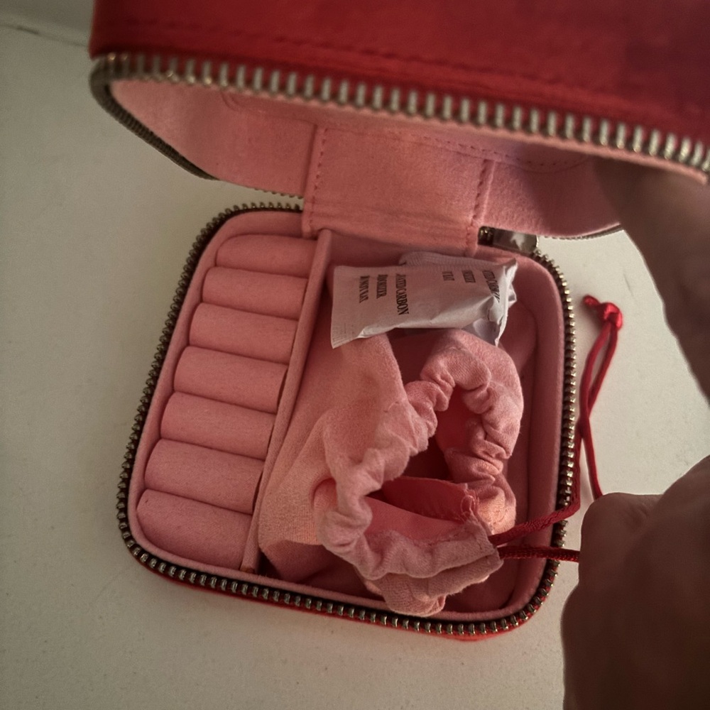 NWOT Swarovski Red Velvet Jewelry Box with Pink interior.